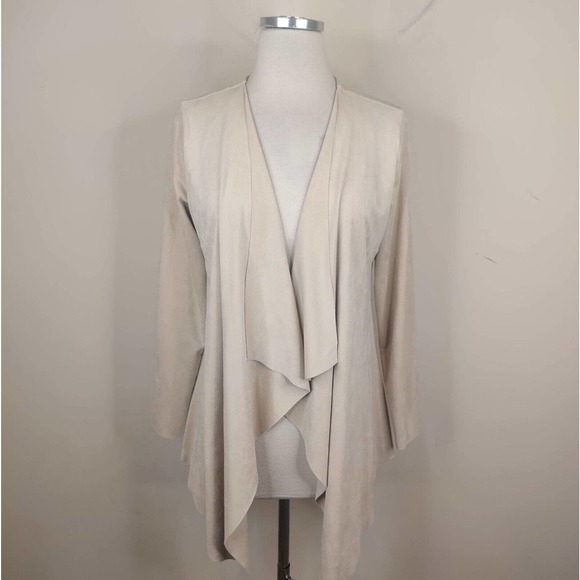 Soft Surroundings Faux Suede Cardigan Jacket Open Draped Front - Picture 1 of 8